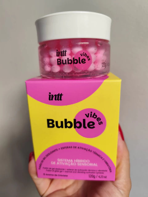 Bubble Vibes 3 em 1 Lubrificante e Excitante com Esferas e Jambu 120g Intt