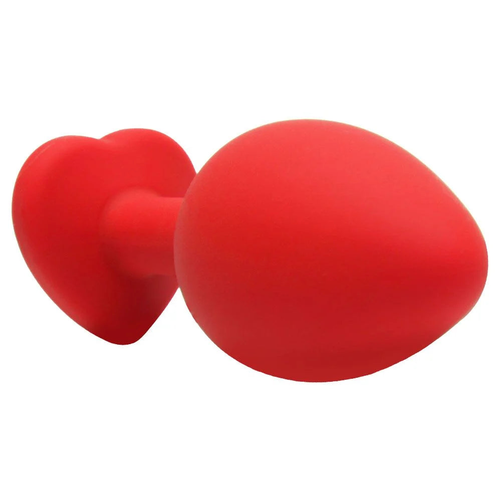 Plug Anal Silicone Coração M Vermelho