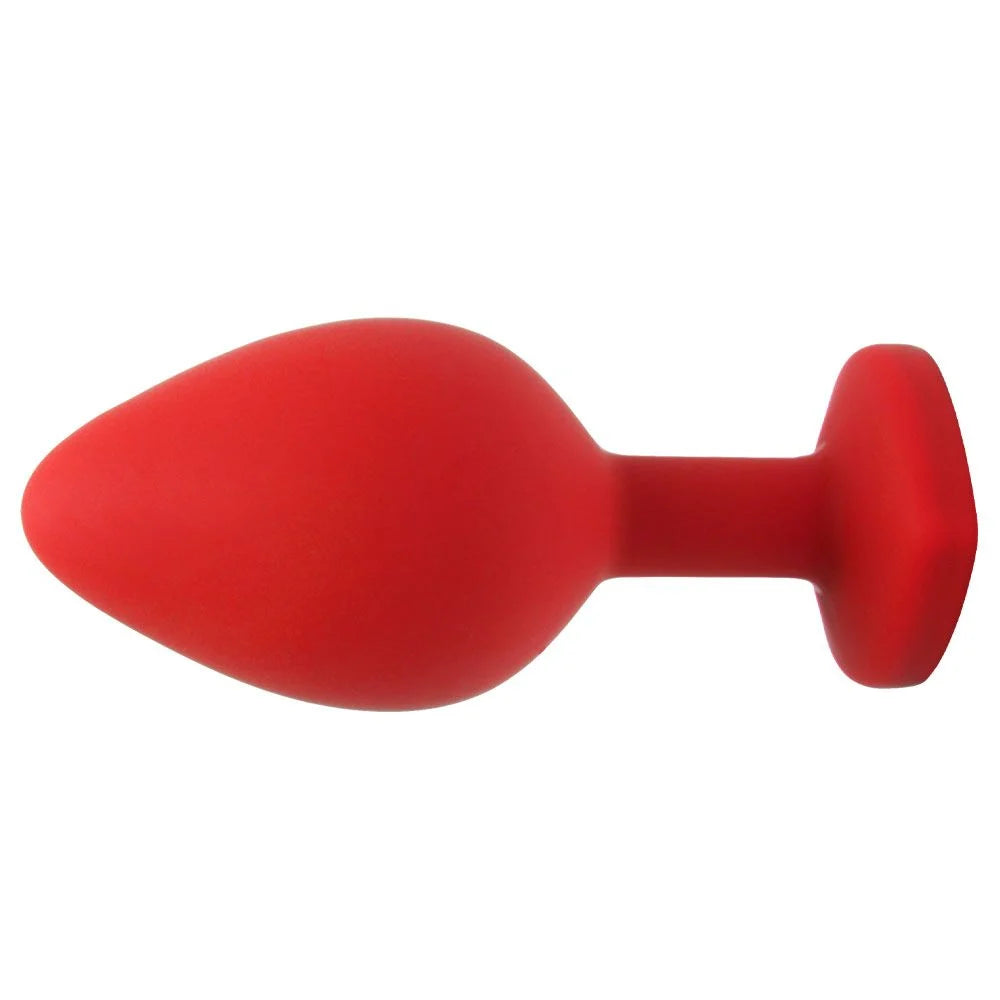 Plug Anal Silicone Coração M Vermelho