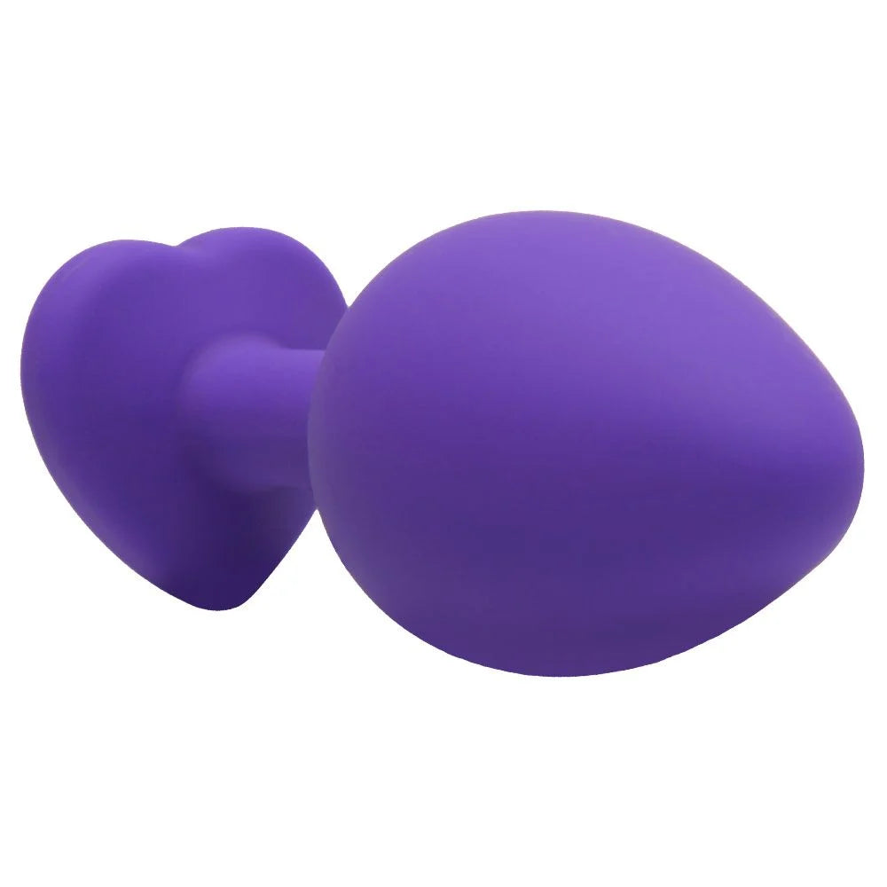 Plug Anal Silicone Coração M Roxo