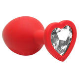 Plug Anal Silicone Coração M Vermelho