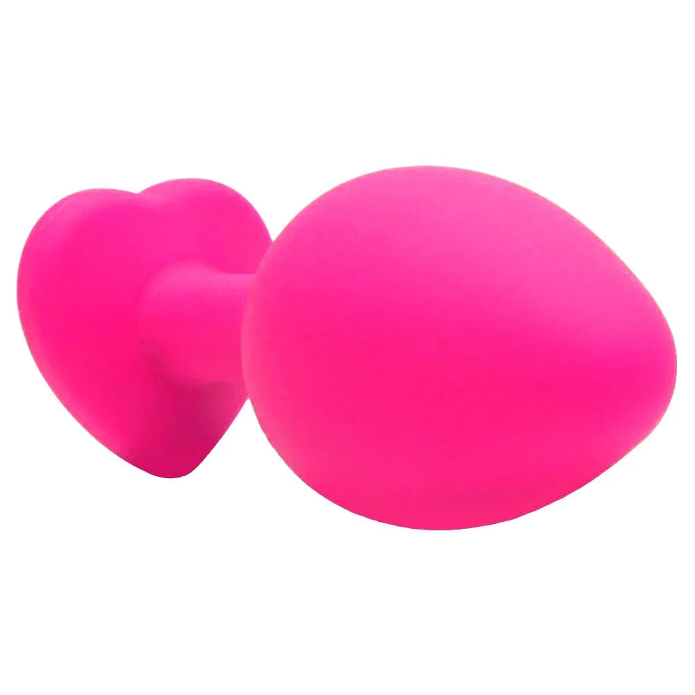 Plug Anal Silicone Coração M Rosa