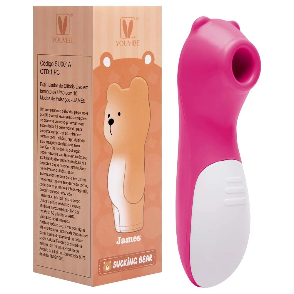 Estimulador Sugador Clitóris Urso 10 Pulsações