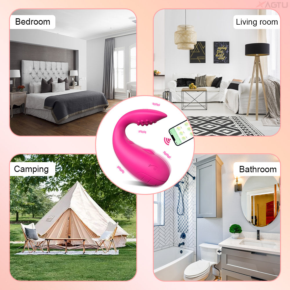 Vibrador Casal comn Controle App à Longa Distancia com Aplicativo e 10 modos de Vibração com estimulador na ponta