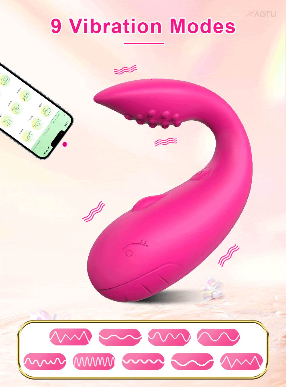 Vibrador Casal comn Controle App à Longa Distancia com Aplicativo e 10 modos de Vibração com estimulador na ponta
