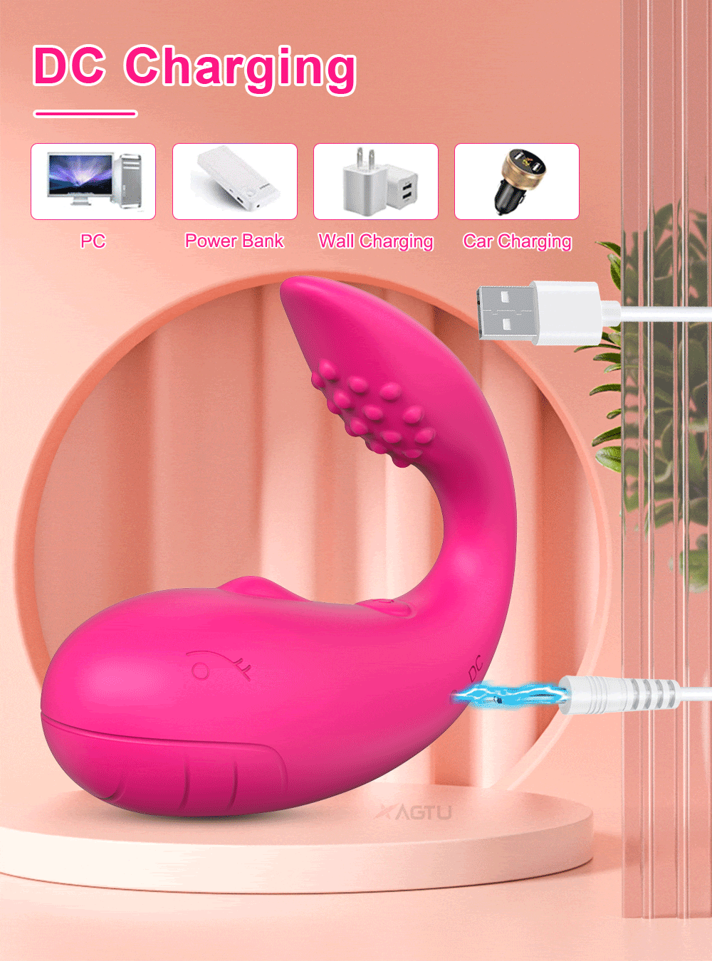 Vibrador Casal comn Controle App à Longa Distancia com Aplicativo e 10 modos de Vibração com estimulador na ponta