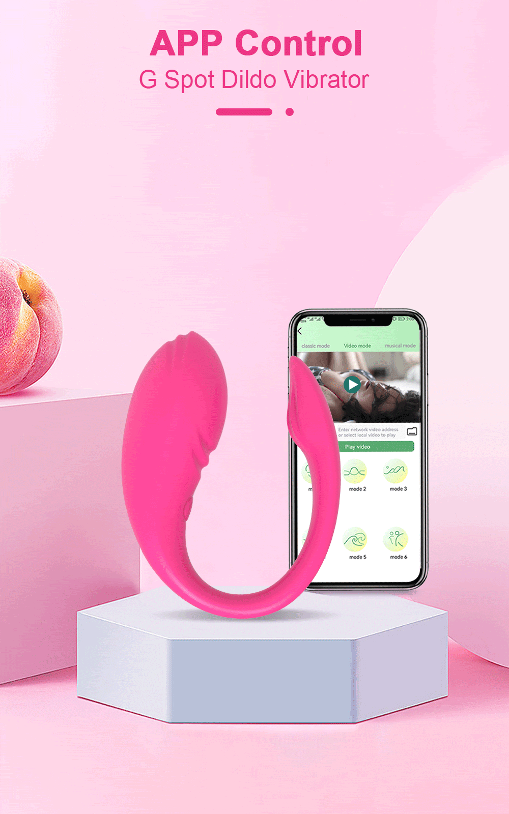 Vibrador de Casal com Controle Remoto Via Aplicativo Controle a Longa Distância