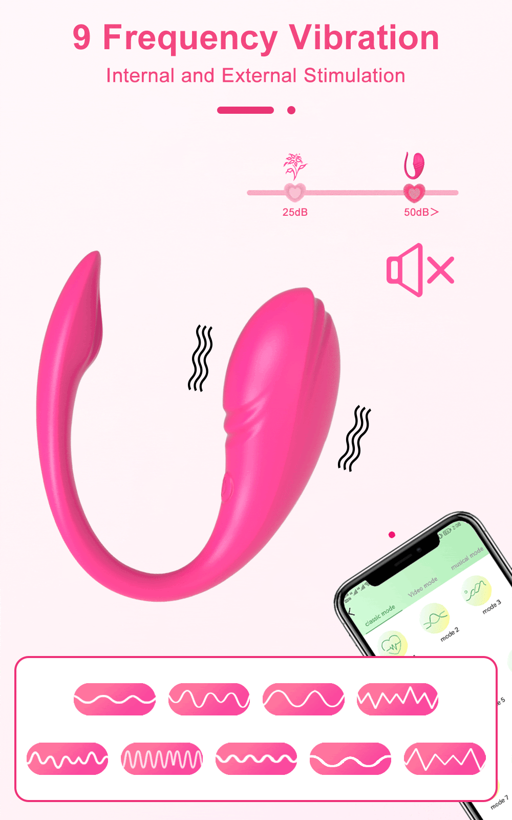 Vibrador de Casal com Controle Remoto Via Aplicativo Controle a Longa Distância