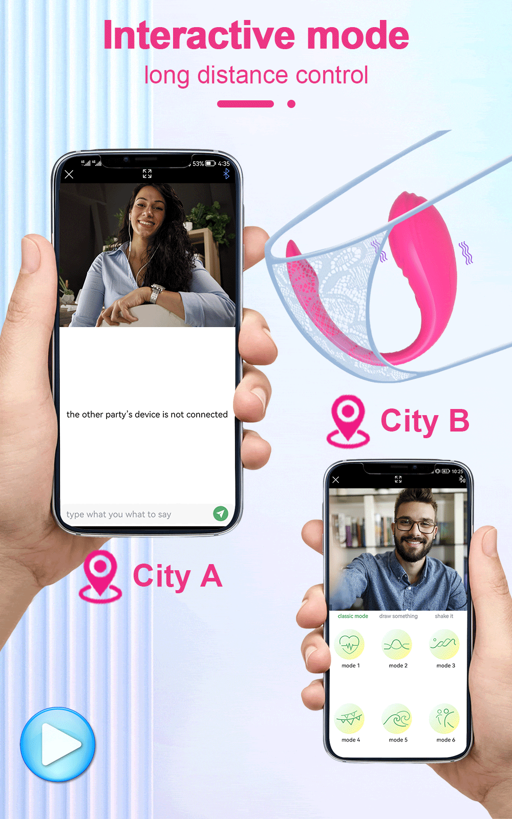 Vibrador de Casal com Controle Remoto Via Aplicativo Controle a Longa Distância