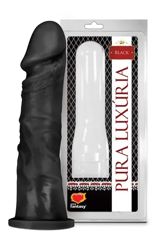 Pênis Prótese Pura Luxúria Realistico Maciço 18,5x4,2 cm Preto