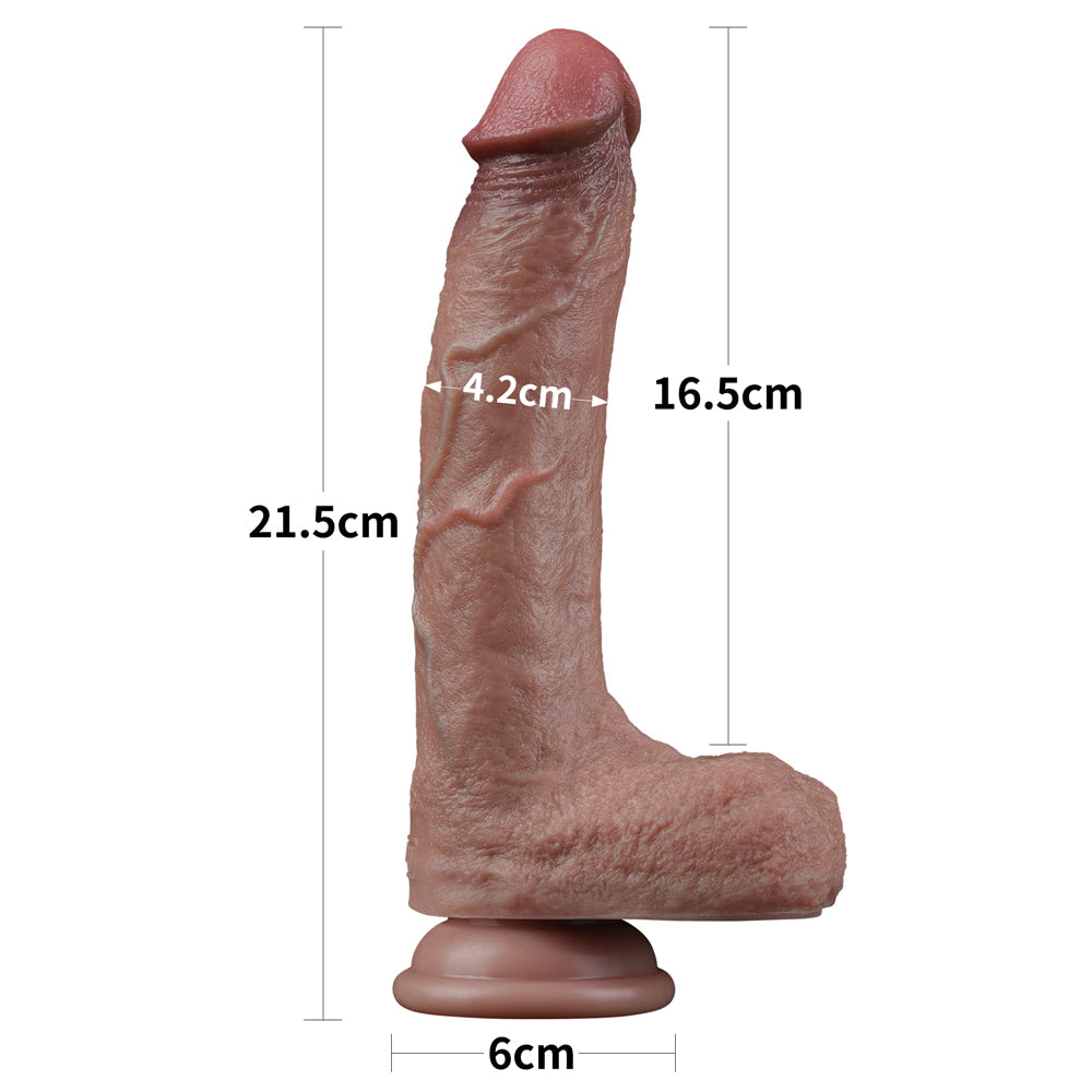 Pênis Dupla Densidade 21,5x4,2 cm Dual Layered Platinum Silicone Cock - Qualidade Premium!