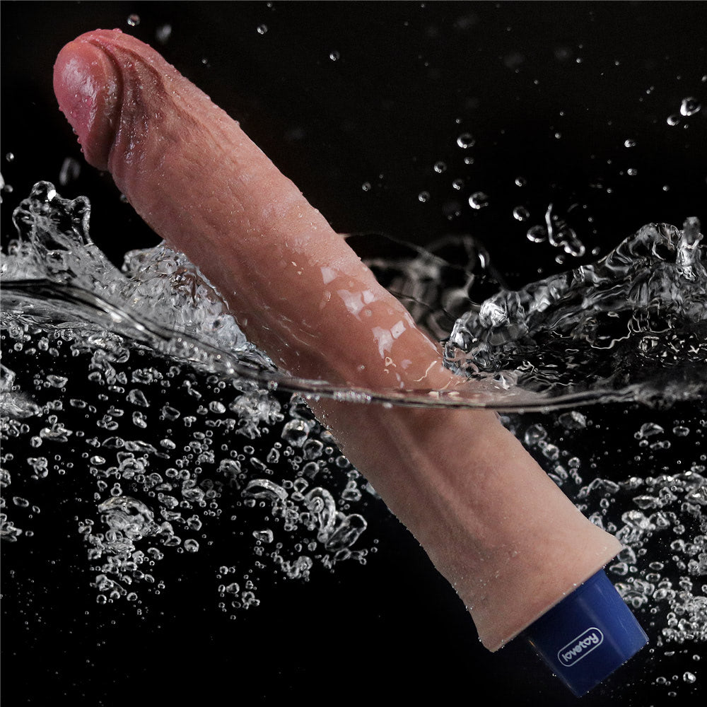 Pênis Vibrador Dupla Densidade 24,5x4 cm Dual layered Platinum Silicone com 10 modos de vibração - Qualidade Premium!
