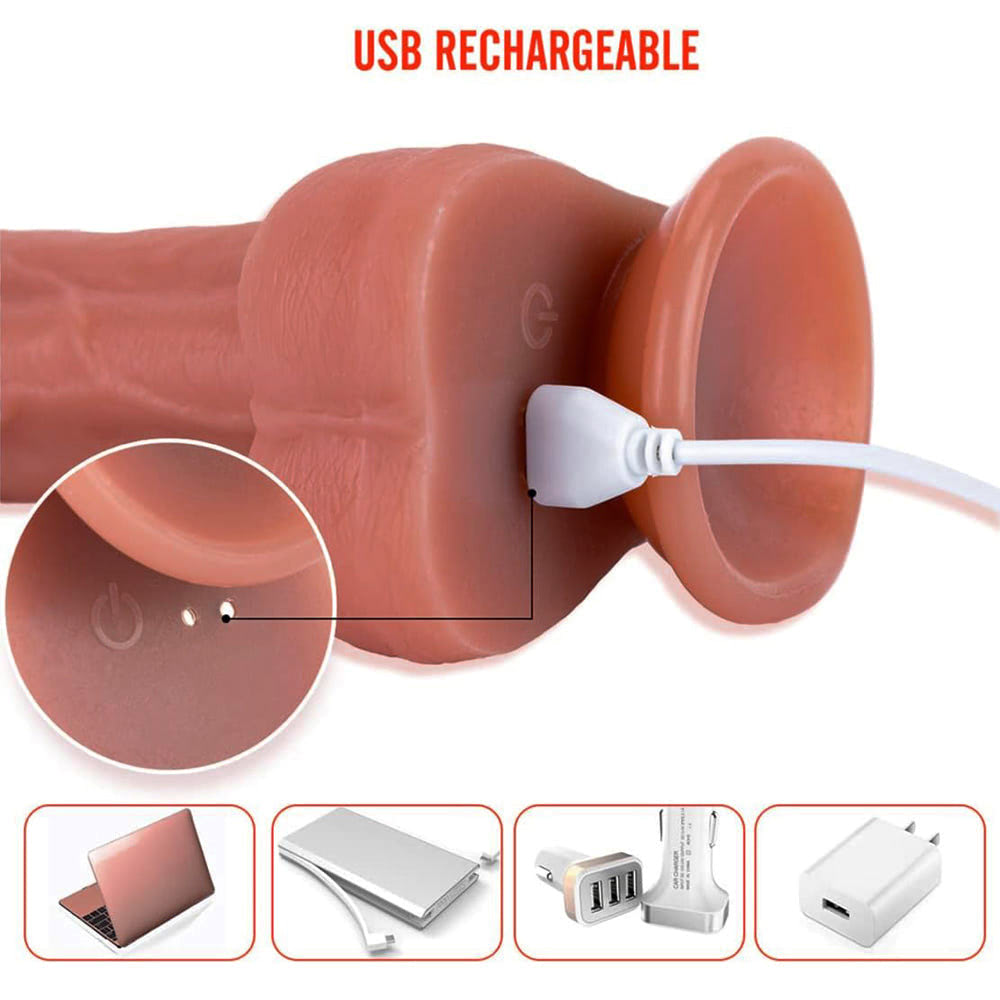 Prótese Realística 22x4cm com 9 Modos de Vibração e 3 modos de vai e vem e Controle Remoto