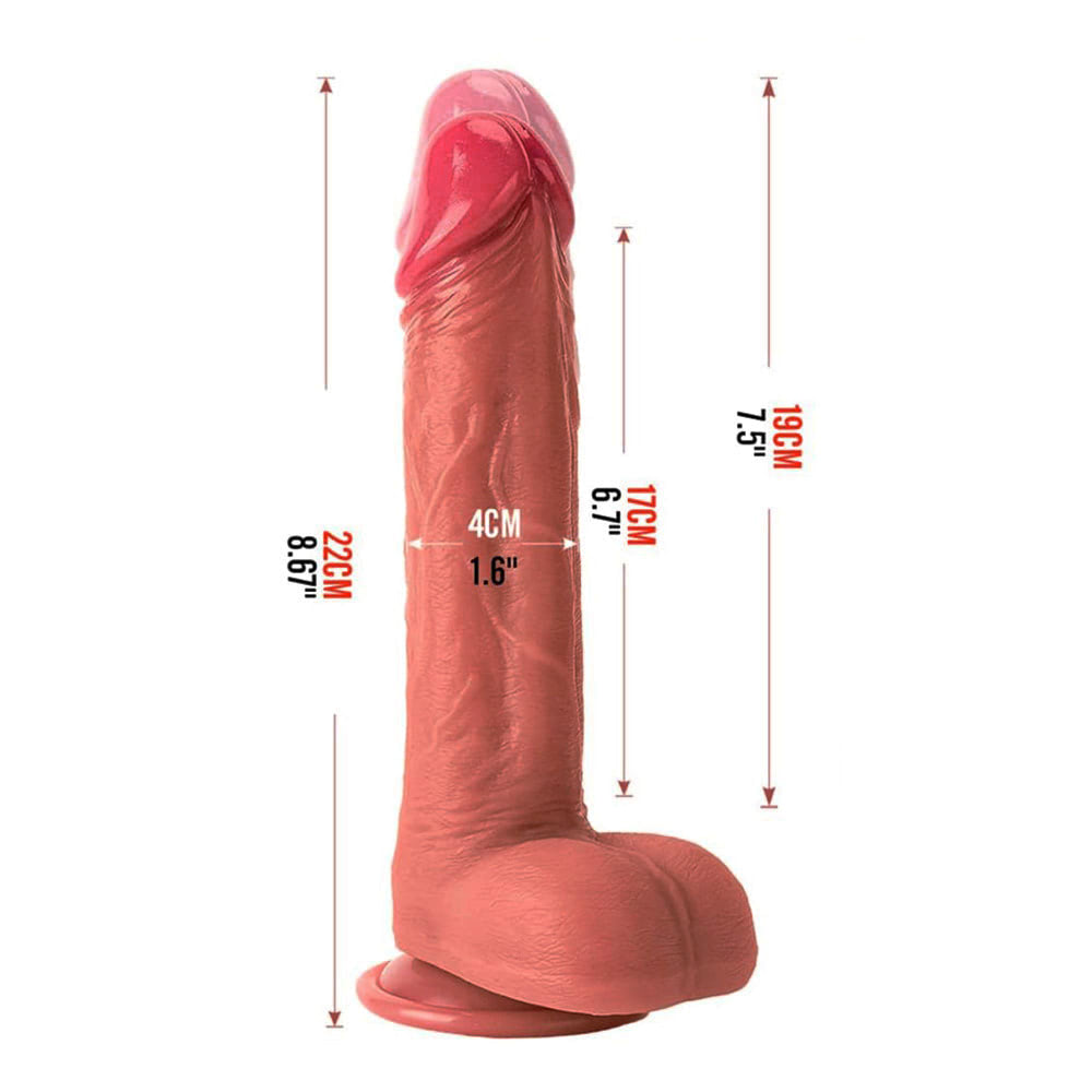 Prótese Realística 22x4cm com 9 Modos de Vibração e 3 modos de vai e vem e Controle Remoto