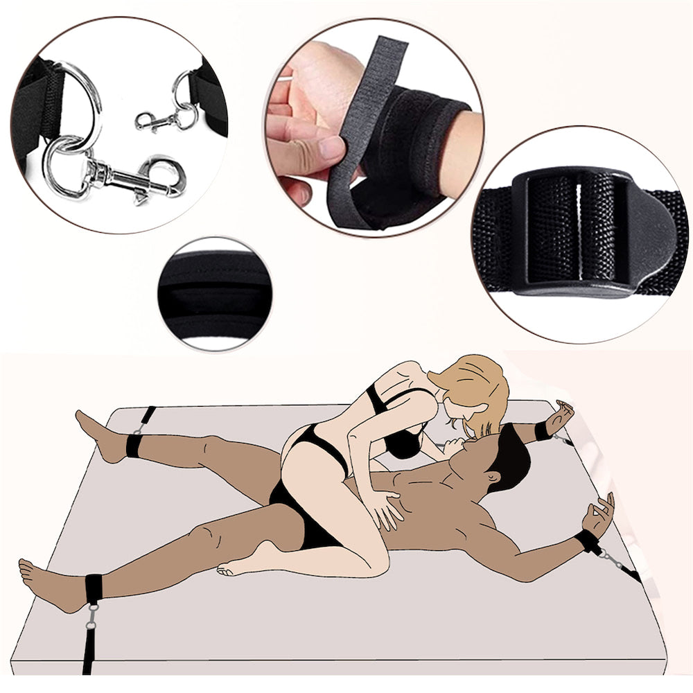 Kit de Bondage para Cama com 6 Peças