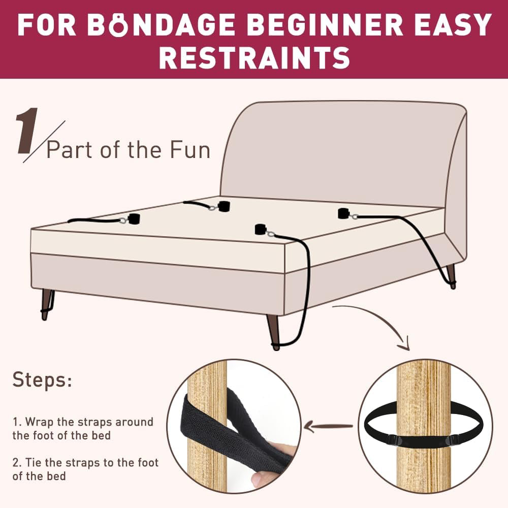 Kit de Bondage para Cama com 6 Peças