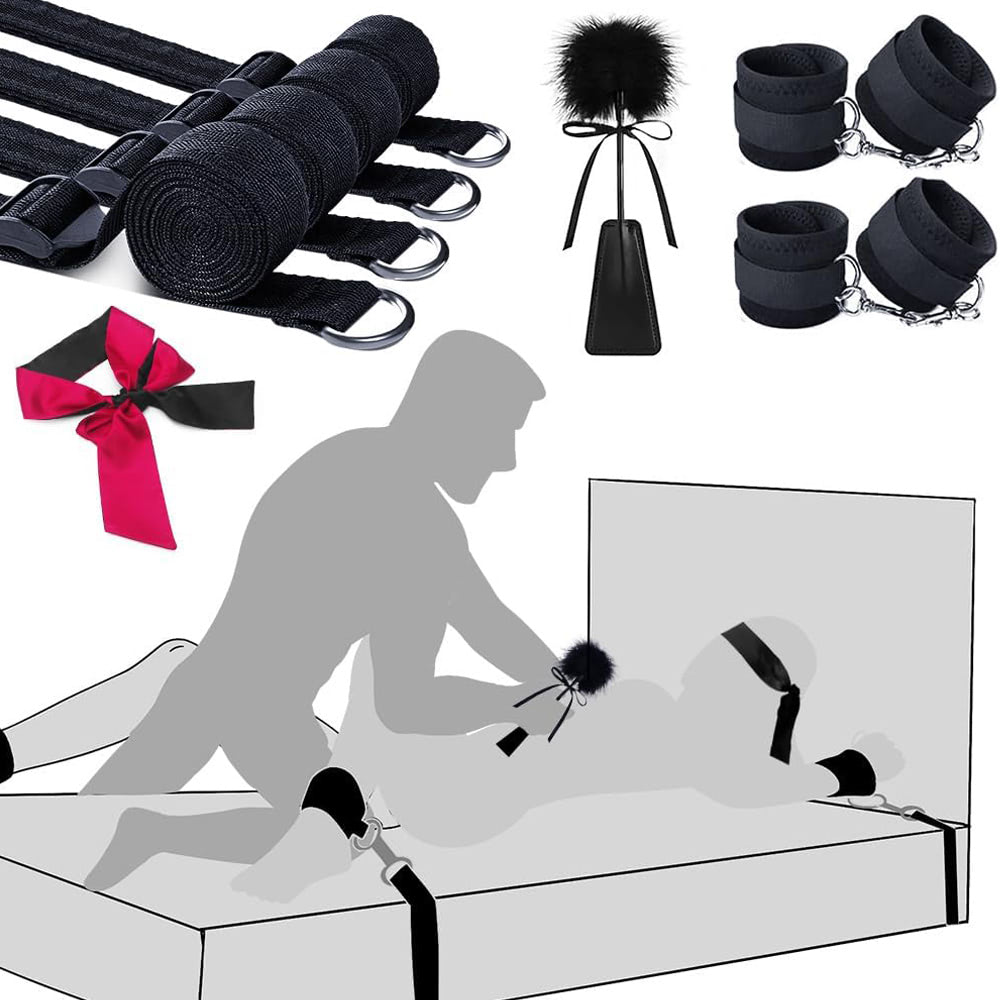 Kit de Bondage para Cama com 6 Peças