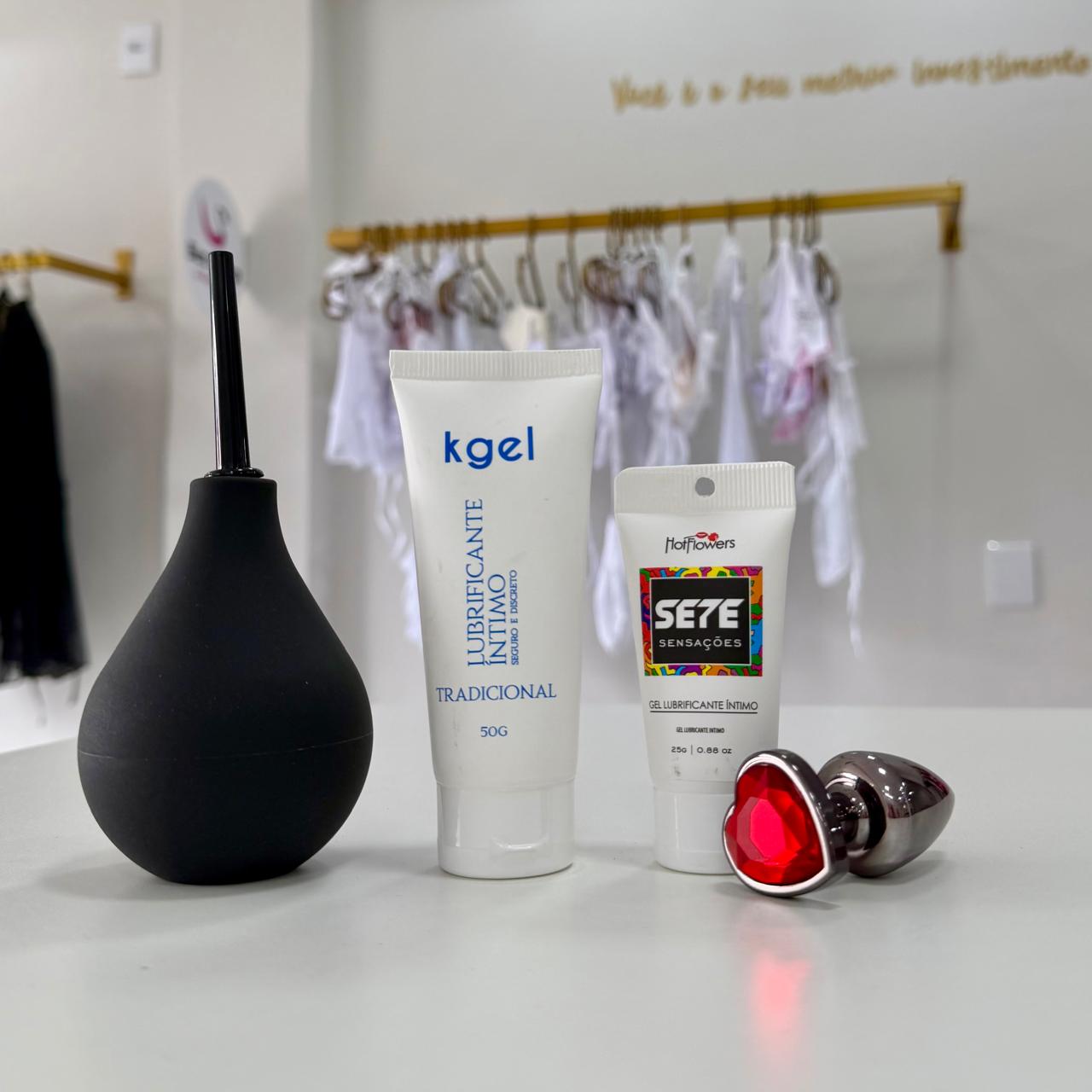 Kit Para Sexo Anal Iniciantes - Baratissimo! Plug Anal + Dessensibilizante Anal + Ducha + Lubrificante Intimo