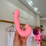 Vibrador Sugador Tripla Estimulação - Penetra, estimula ponto G e Suga - Recarregável