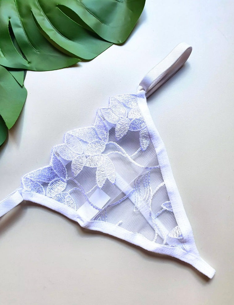 Calcinha Sexy Tule Bordado