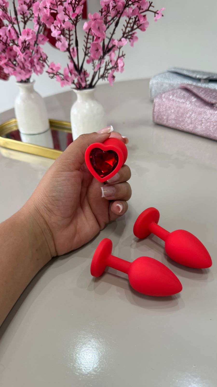 Plug Anal De Silicone em Formato de Coração