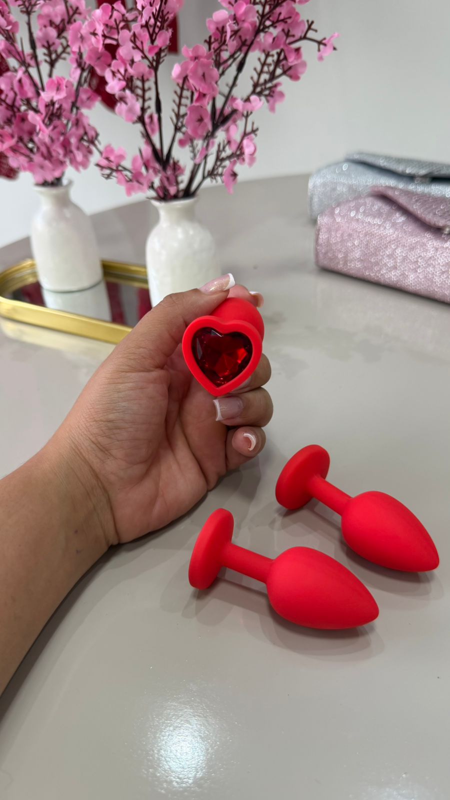 Plug Anal De Silicone em Formato de Coração