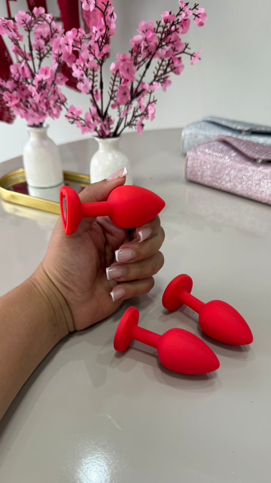 Plug Anal De Silicone em Formato de Coração