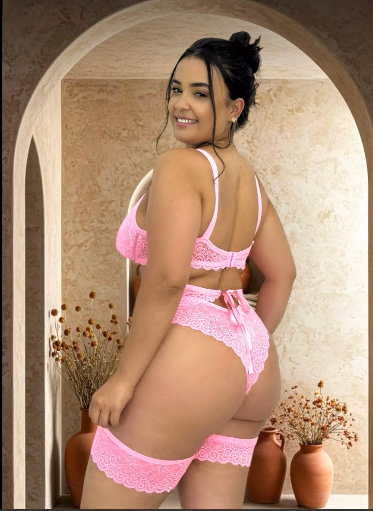 Conjunto Kimberly Plus Size Rosa