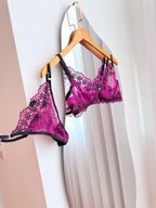Conjunto Sem Bojo Toque Fatal Roxo com Preto