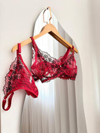 Conjunto Sem Bojo Toque Fatal Vermelho com Preto