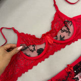 Conjunto Maldivas Vermelho com Preto