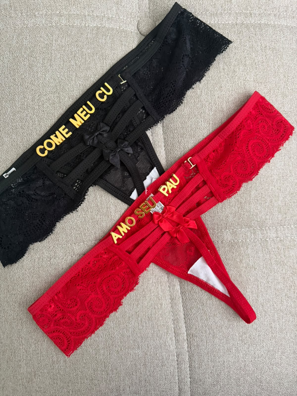 Calcinha Personalizável Modelo Fio (Letras Não inclusas)