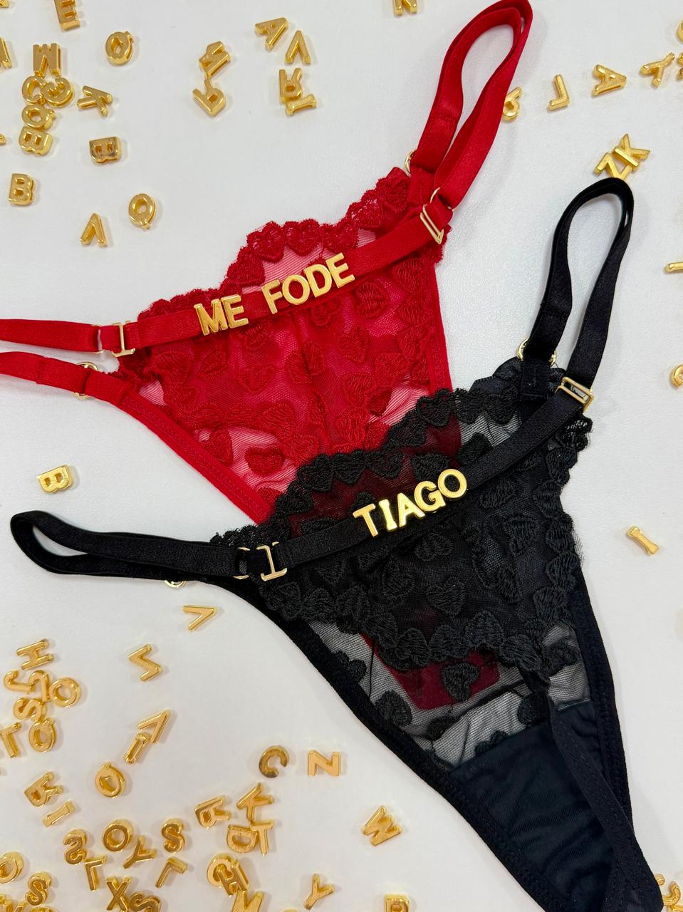 Calcinha Personalizavel Coração (Letras Não Inclusas)