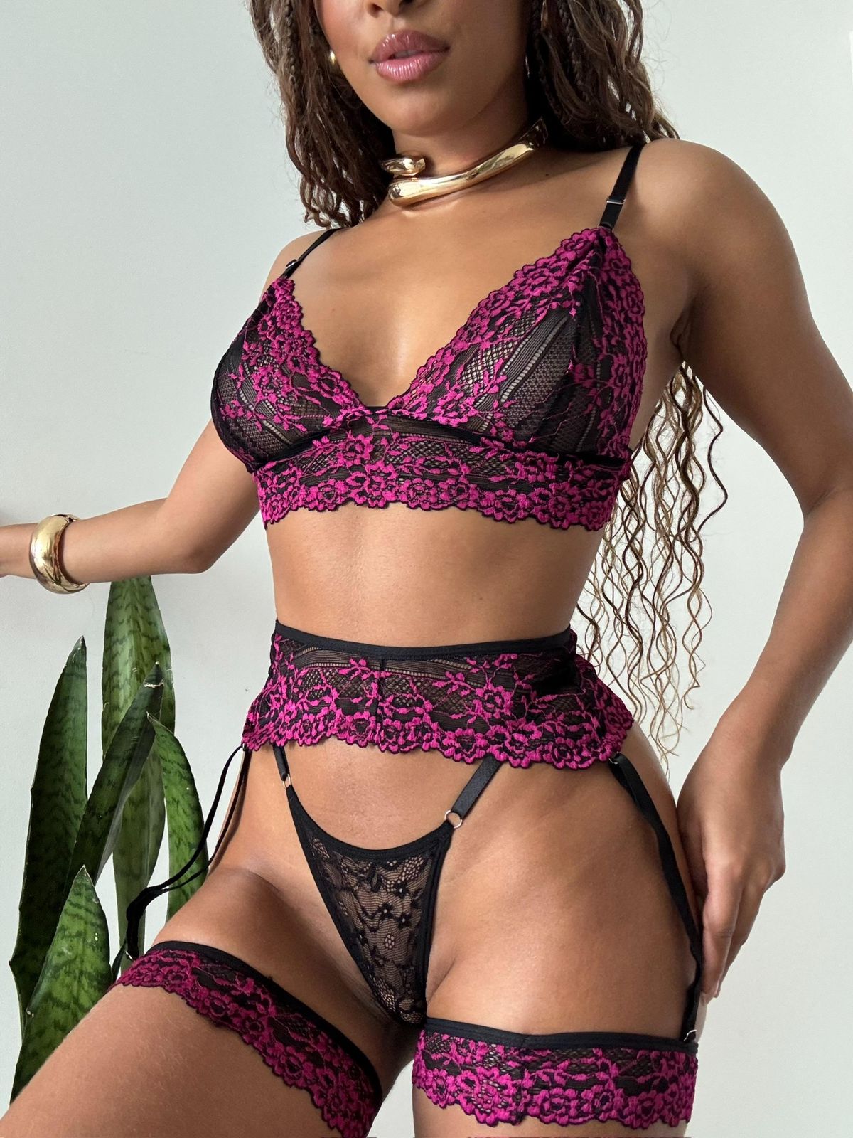 Conjunto Bicolor com Cinta Liga