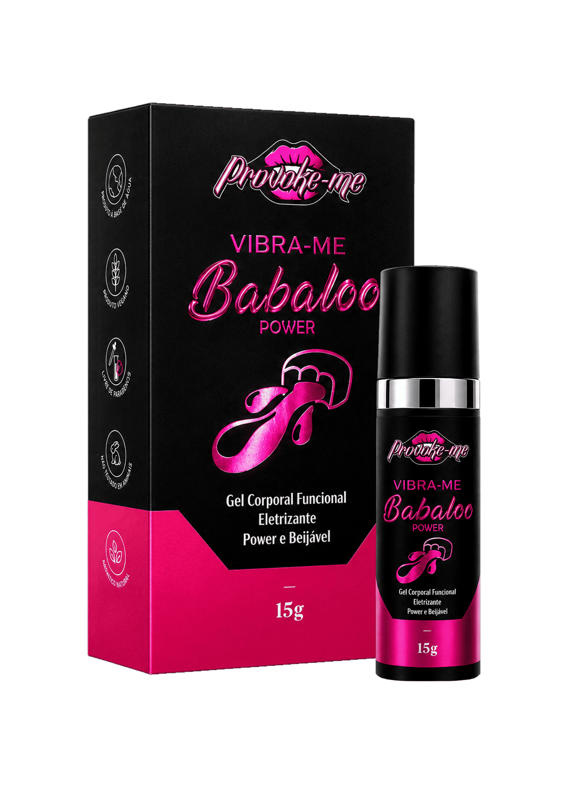 VIBRA-ME BABALOO POWER GEL ELETRIZANTE BEIJÁVEL 15G PROVOKE-ME