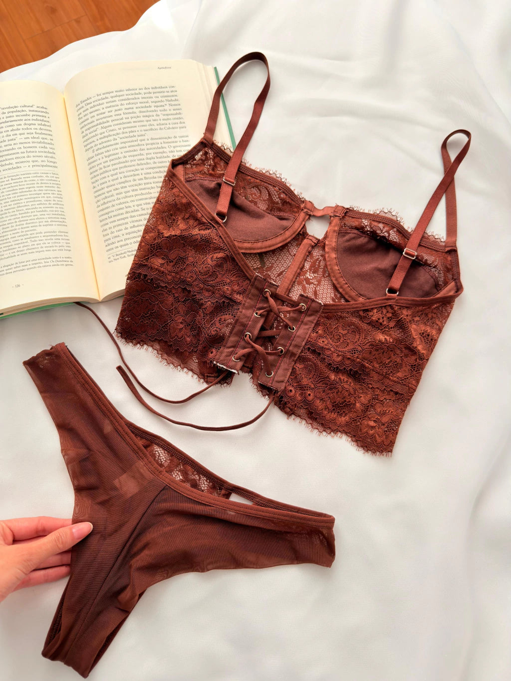 Conjunto sem bojo Leblon Marrom