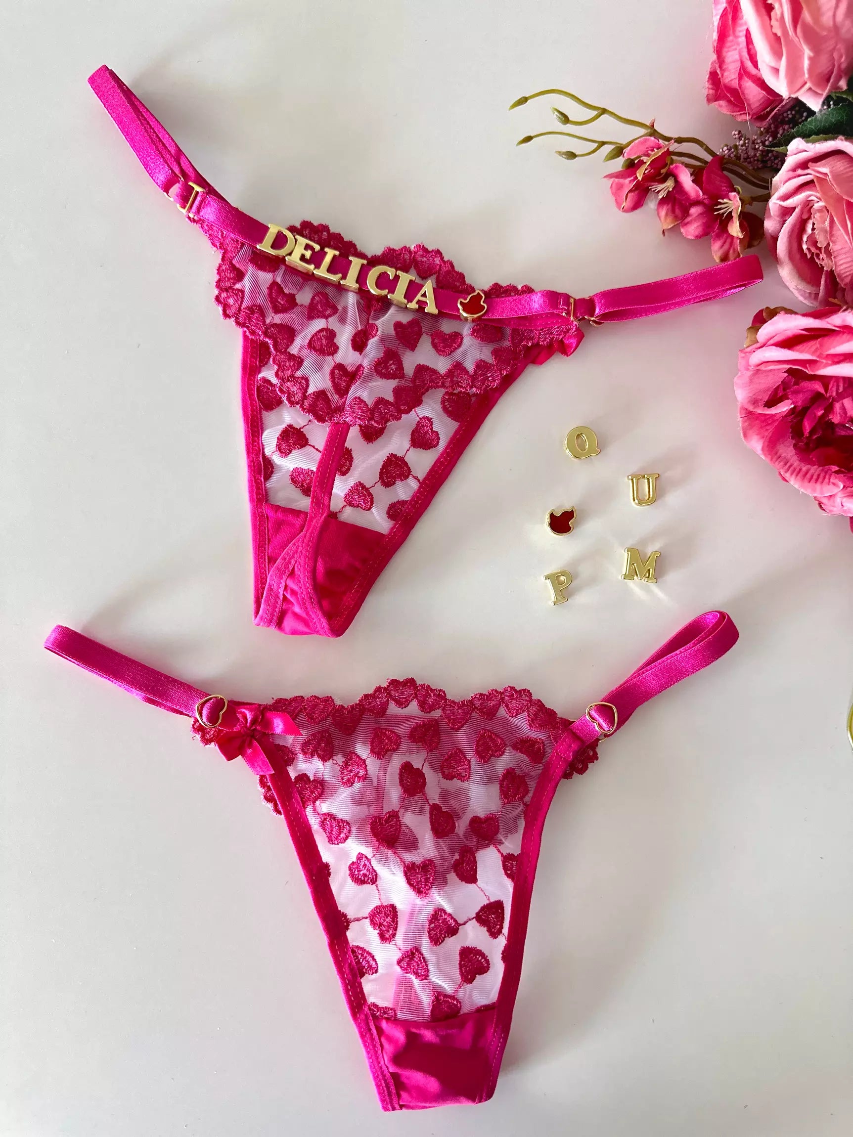 Calcinha Personalizavel Coração (Letras Não Inclusas)