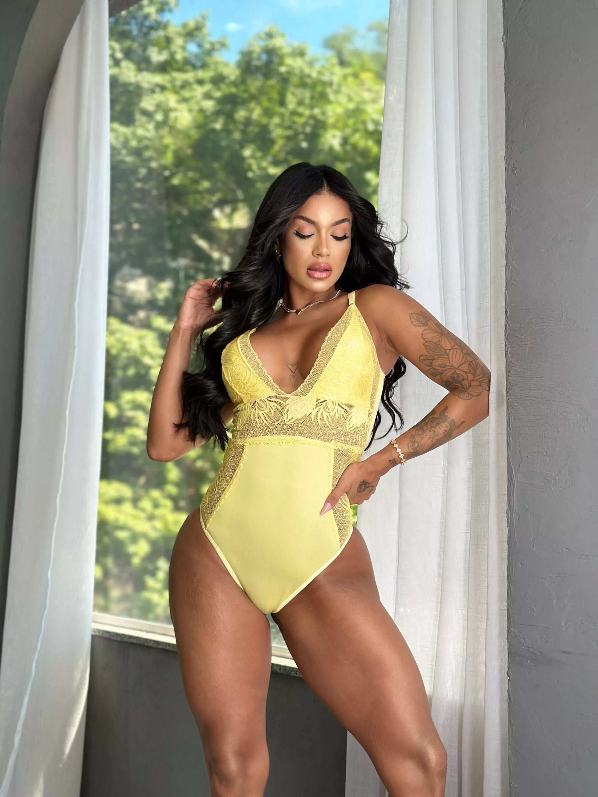 Body Luxo Amarelo Claro (Tamanho ÚNICO)