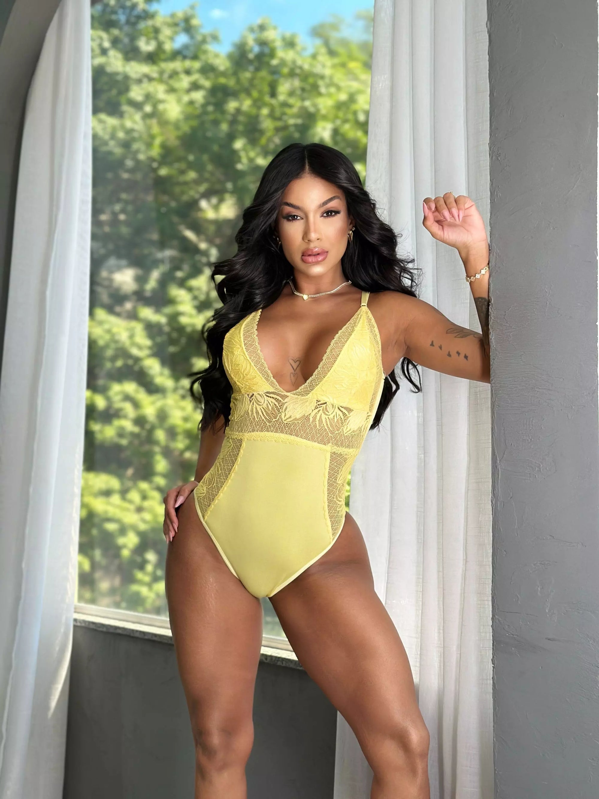 Body Luxo Amarelo Claro (Tamanho ÚNICO)