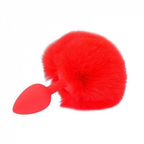 KIT RABO POMPOM COM TIARA DE ORELHAS GRAMPOS DE SEIOS E GARGANTILHA VERMELHO GENERAL IMPORT