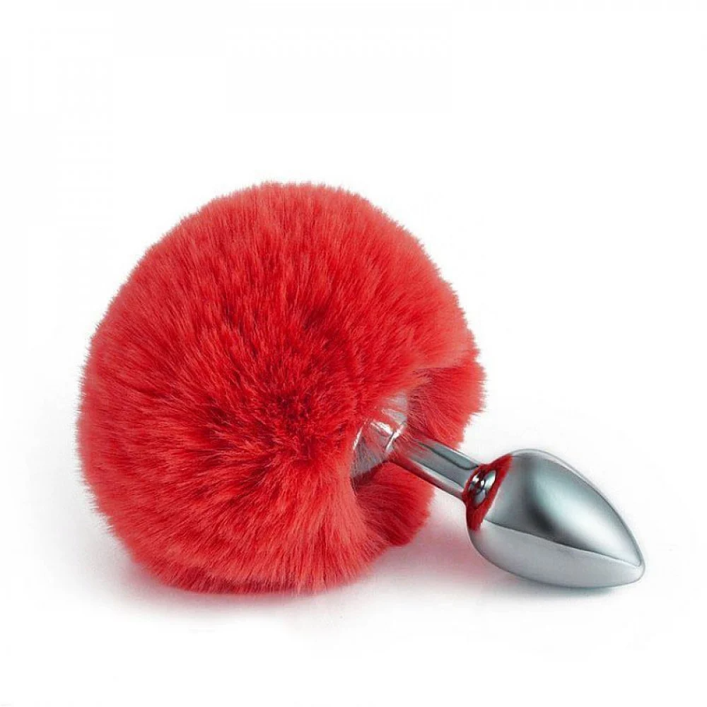 KIT RABO POMPOM COM TIARA DE ORELHAS GRAMPOS DE SEIOS E GARGANTILHA VERMELHO GENERAL IMPORT