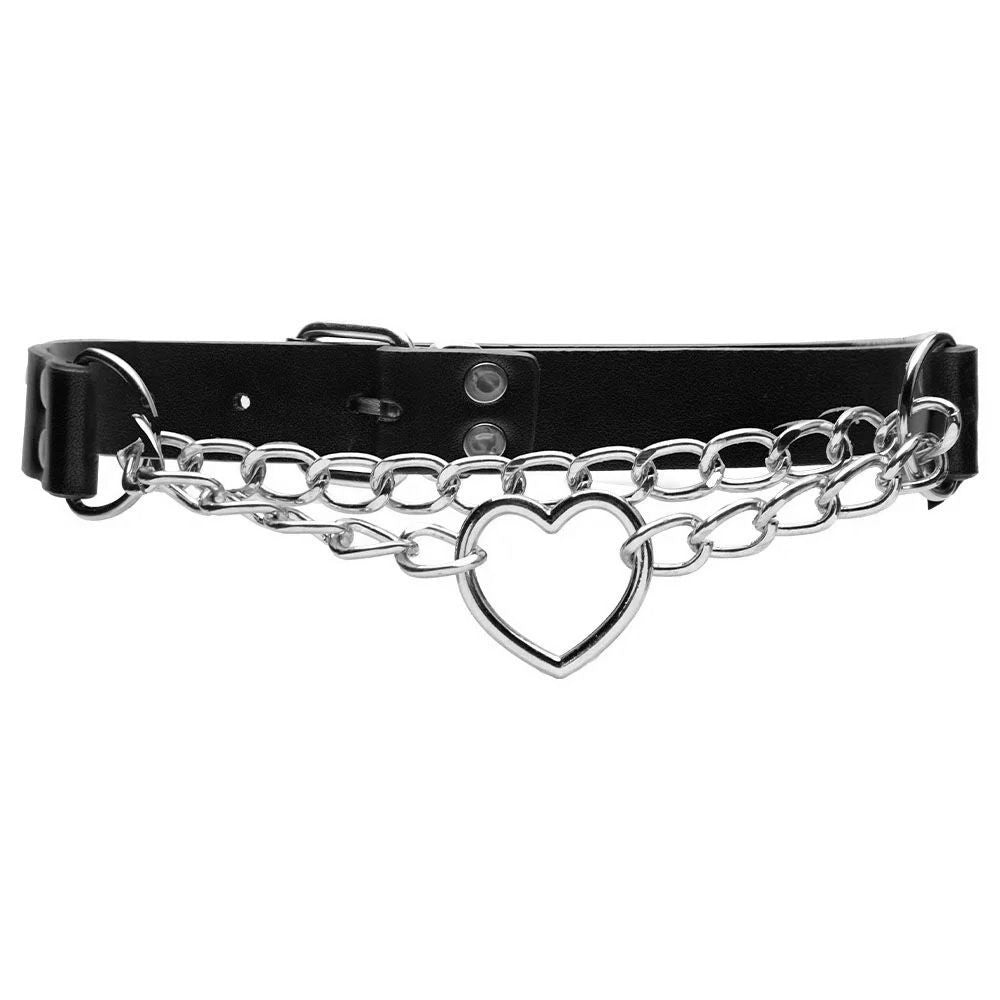 Coleira Corrente E Pingente Coração Sado