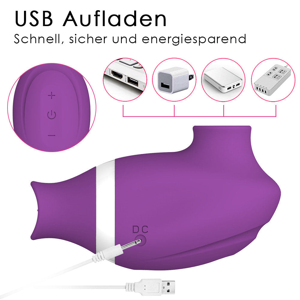 Sugador de Clitóris com Pulsação e Língua - Vibrador Recarregável
