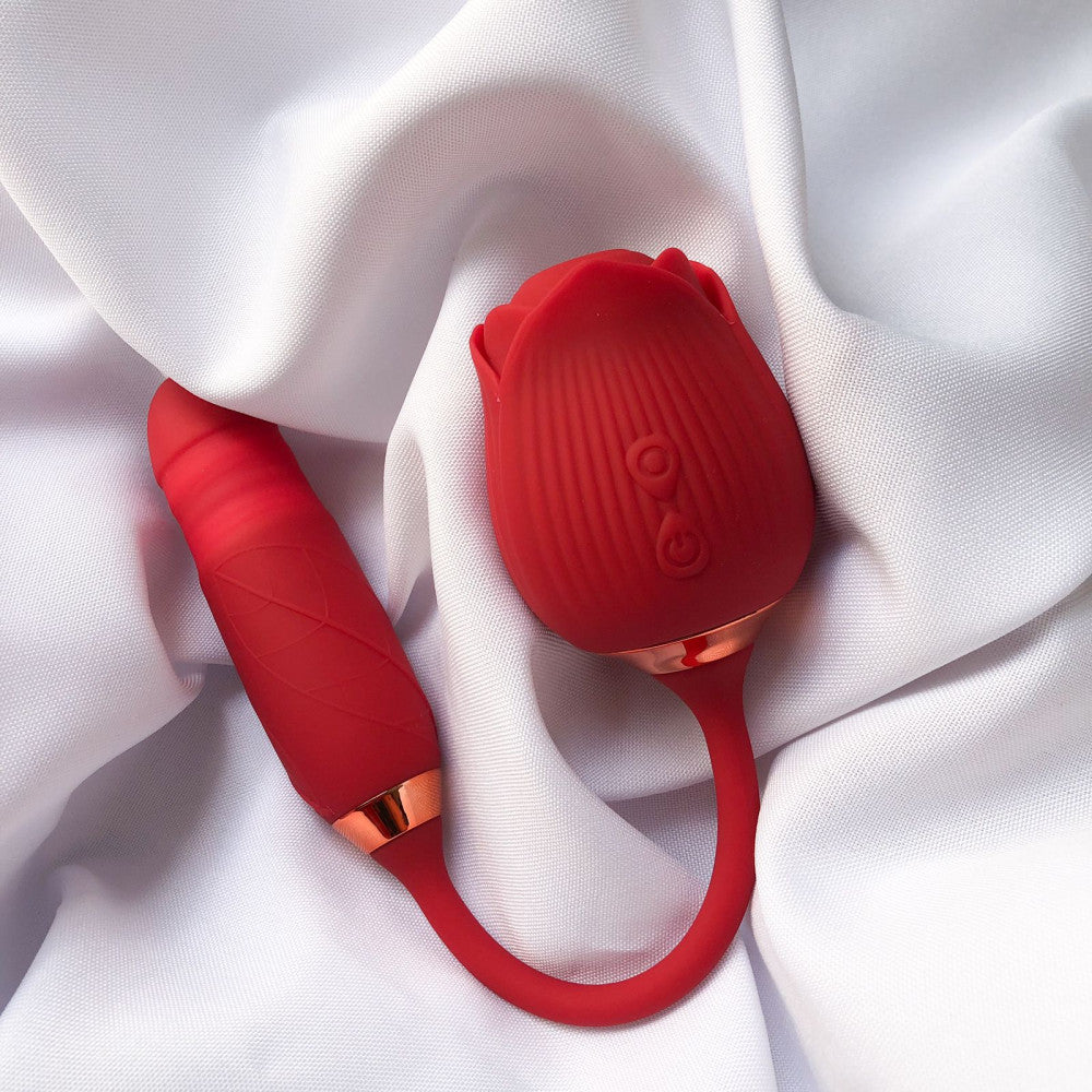 Vibrador Flower Vai e Vem - Recarregável - 1O modos de Vibração