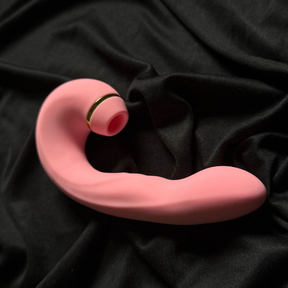 Vibrador Sugador Tripla Estimulação - Penetra, estimula ponto G e Suga - Recarregável