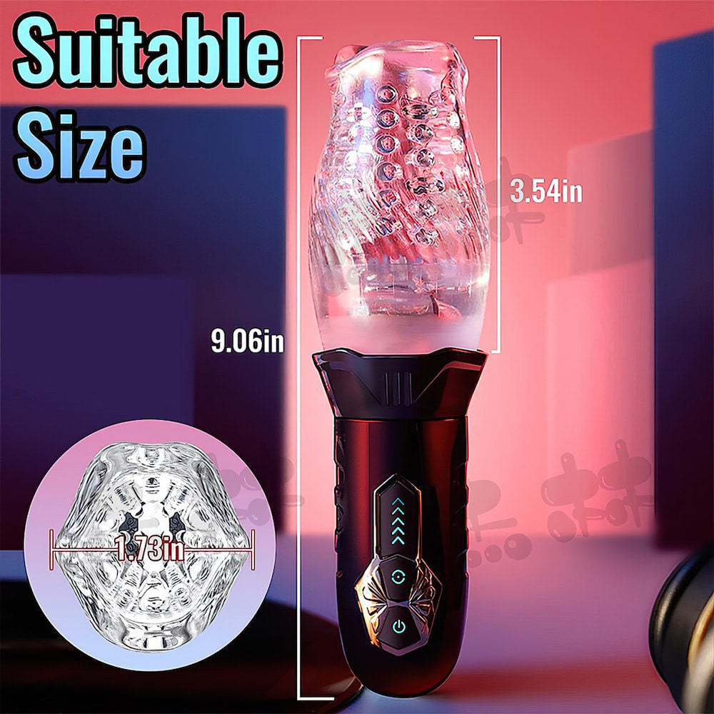 Masturbador Rotativo Recarregável com 10 modos de Vibração combinados a 5 Modos de Rotação