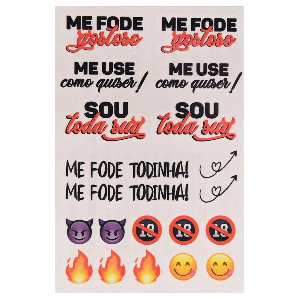 Cartela de Tatuagem Temporária