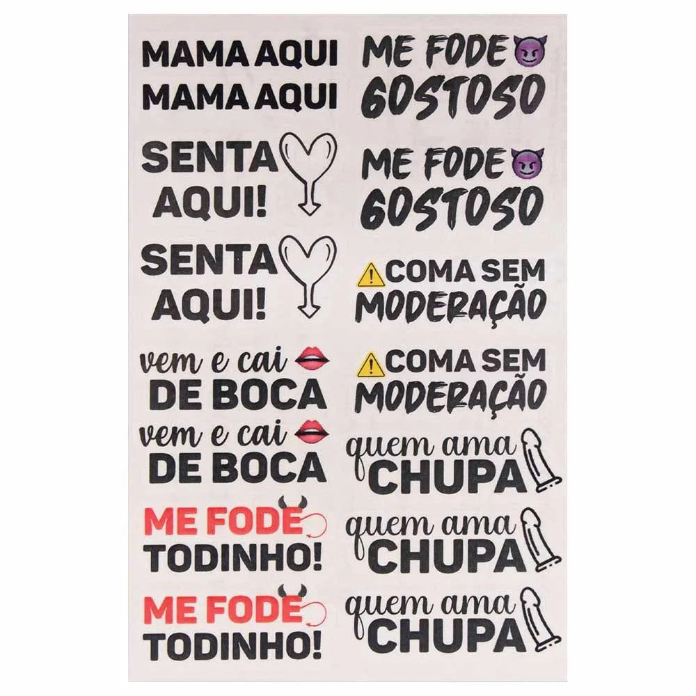 Cartela de Tatuagem Temporária