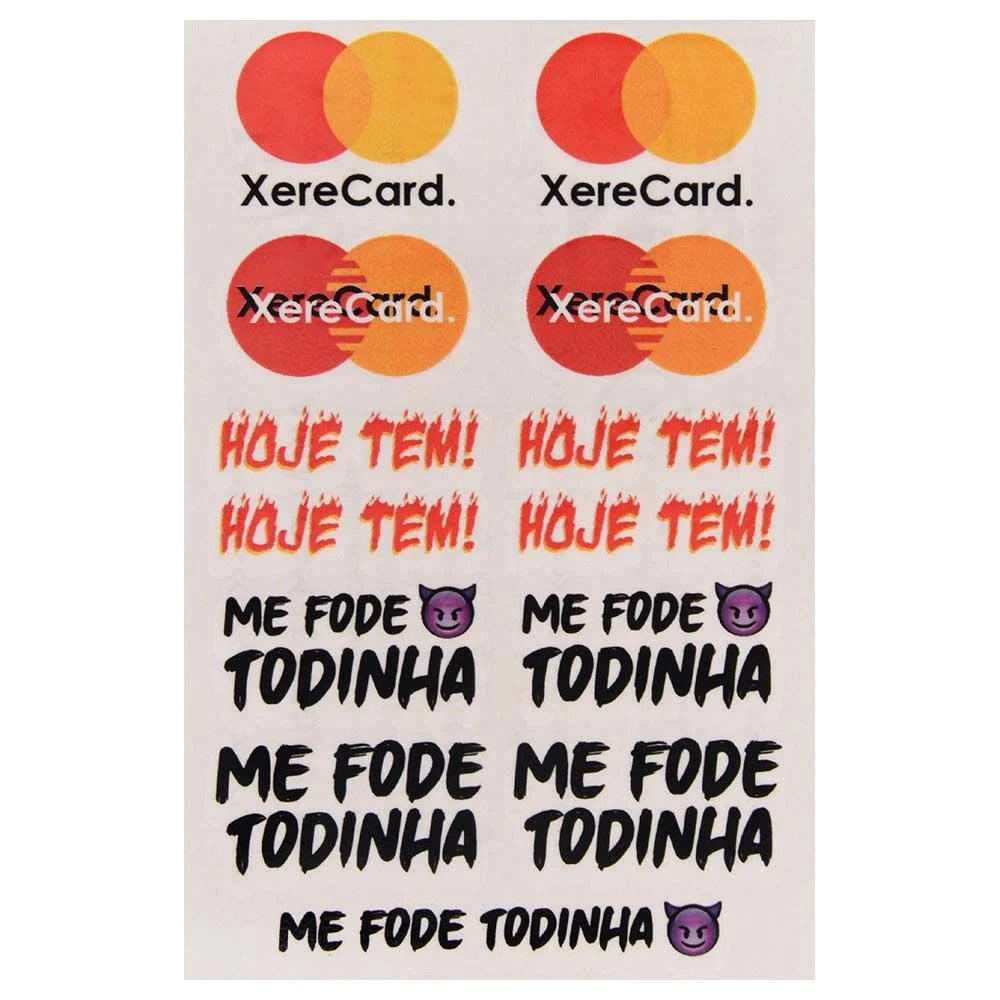 Cartela de Tatuagem Temporária