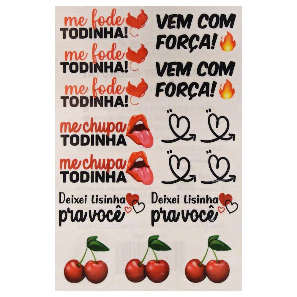 Cartela de Tatuagem Temporária